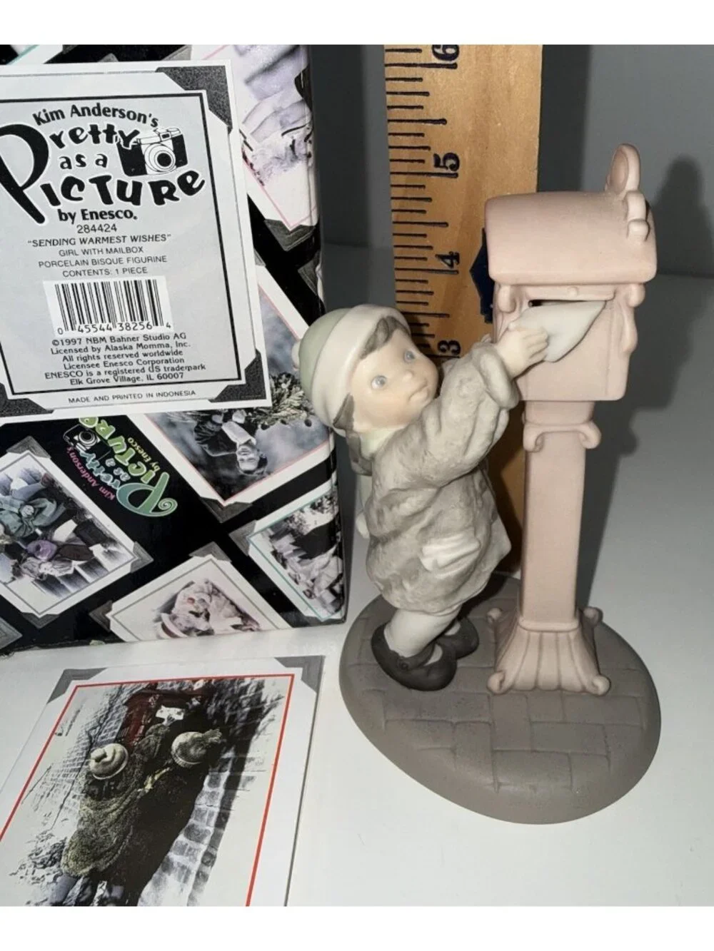 VTG Kim Anderson Pretty As A Picture Figurine Sending Warmest Wishes #284424 '97
